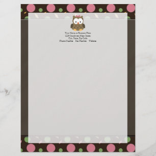 Papel Timbrado Coruja-Arco-rosa-branca
