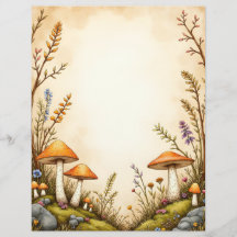 Cottagecore Mushroom and Wildflower Stationery Bor