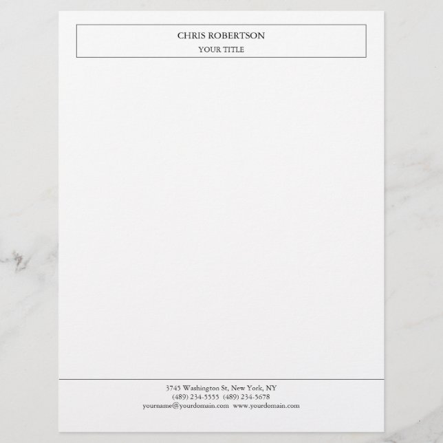 Papel Timbrado Creative Simple Minimalist Modern Professional (Frente)