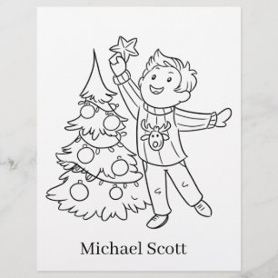 Papel Timbrado Crianças Página de coloração de Natal adicionar no