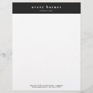 Papel Timbrado Criativo preto e branco moderno