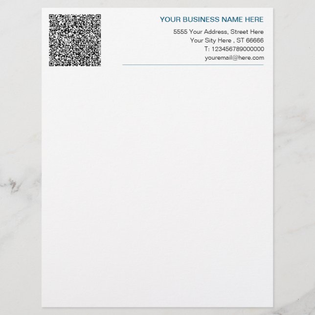 Papel Timbrado Crie o seu próprio código QR da sua empresa Exempl (Frente)