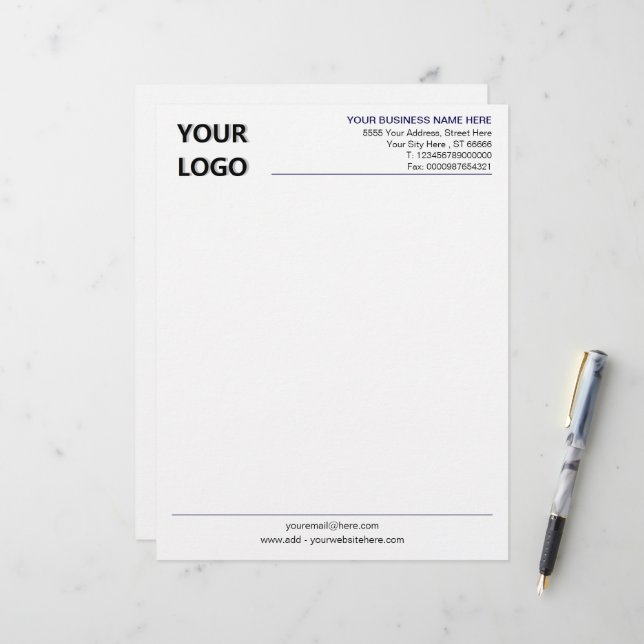 Papel Timbrado Crie Seu Próprio Cabeçalho de Carta Comercial com  (Frente/Verso In Situ)
