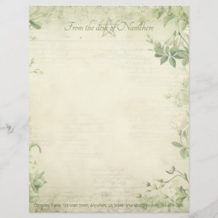 Papel Timbrado Crie Seu Próprio Foliage Verde em Estilo Shabby Ch