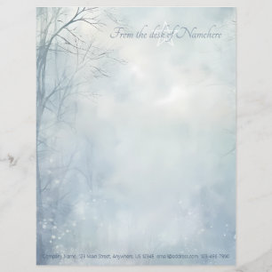 Papel Timbrado Crie Seu Próprio Inverno Floresta Mística de Yule 