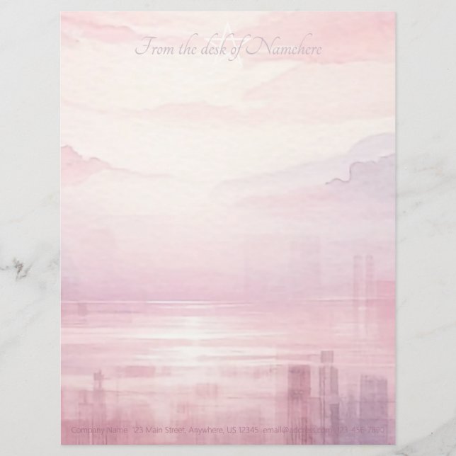 Papel Timbrado Crie Seu Próprio Lago Cénico Enfeitiçado Rosa Roxo (Frente)