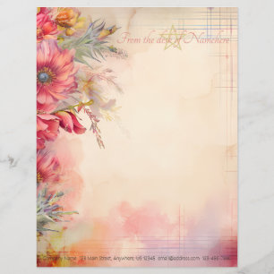 Papel Timbrado Crie Seu Próprio Pincel Floral Mágico Indiano