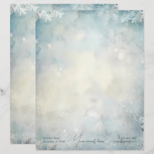 Papel Timbrado Crie Seus Próprios Flocos de Neve Românticos de Yu