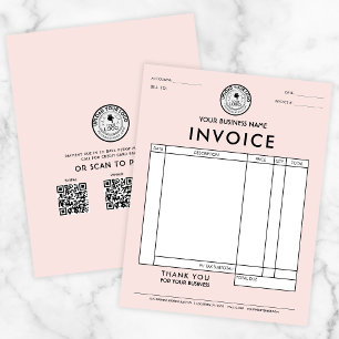 Papel Timbrado Crie sua própria fatura rosa com a fatura do logot