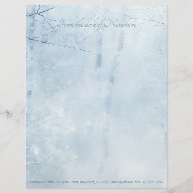 Papel Timbrado Crie Sua Própria Floresta Mística de Yule Invernal (Frente)