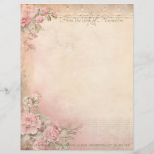 Papel Timbrado Crie suas próprias efêmeras de cravos rosa vitoria