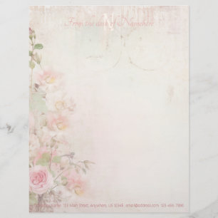 Papel Timbrado Crie Suas Próprias Flores Cor-de-Rosa Enfeitiçadas