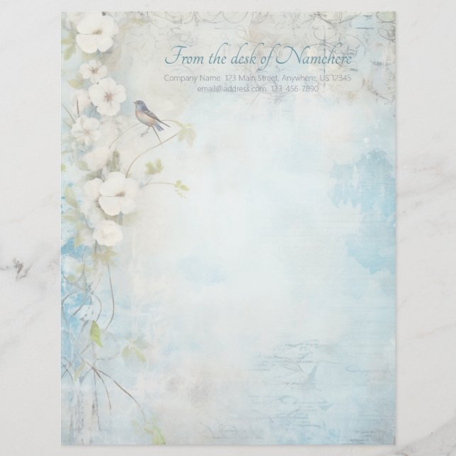 Papel Timbrado Crie Suas Próprias Flores de Ameixeira em Estilo S (Frente)