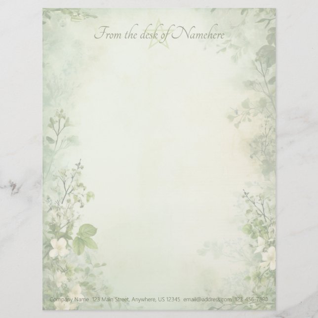 Papel Timbrado Crie Suas Próprias Flores de Primavera Shabby Chic (Frente)