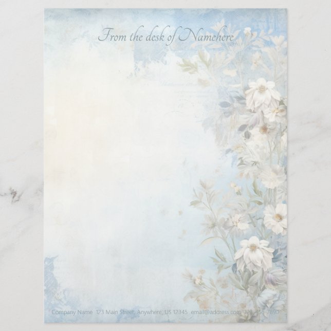 Papel Timbrado Crie Suas Próprias Flores Silvestres Rústicas Eleg (Frente)