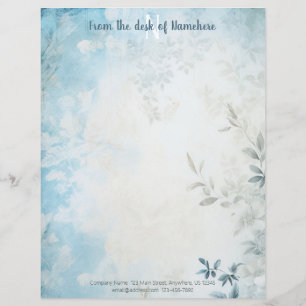 Papel Timbrado Crie Suas Próprias Folhas Azul Shabby Chic