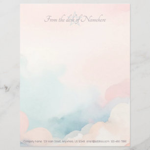 Papel Timbrado Crie Suas Próprias Nuvens de Pôr do Sol em Aquarel