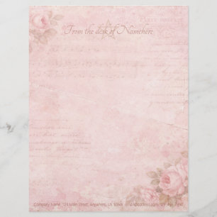 Papel Timbrado Crie Suas Próprias Rosas Pink Musicais em Estilo S