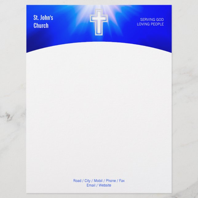 Papel Timbrado Cristianismo | Cruz religiosa (Frente)