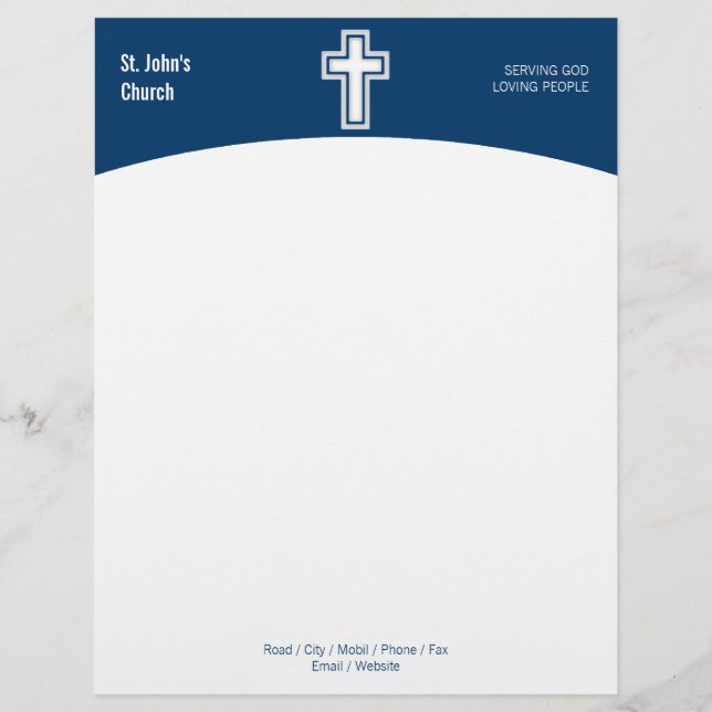 Papel Timbrado Cristianismo | Cruz religiosa (Frente)