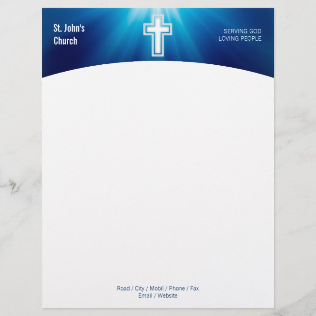 Papel Timbrado Cruz religiosa da cristandade | (Frente)
