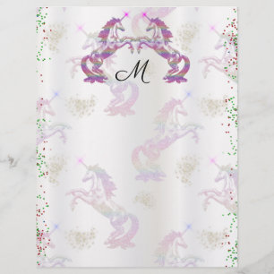 Papel Timbrado Crystal Rainbow Unicorns