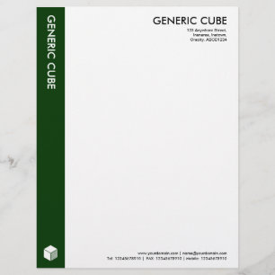 Papel Timbrado Cubo Genérico - Verde Escuro