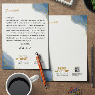 Papel Timbrado Culto puro JW 2025 - Escrevendo alfabético
