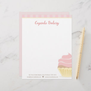 Papel Timbrado Cupcake cor-de-rosa com cabeça de risca