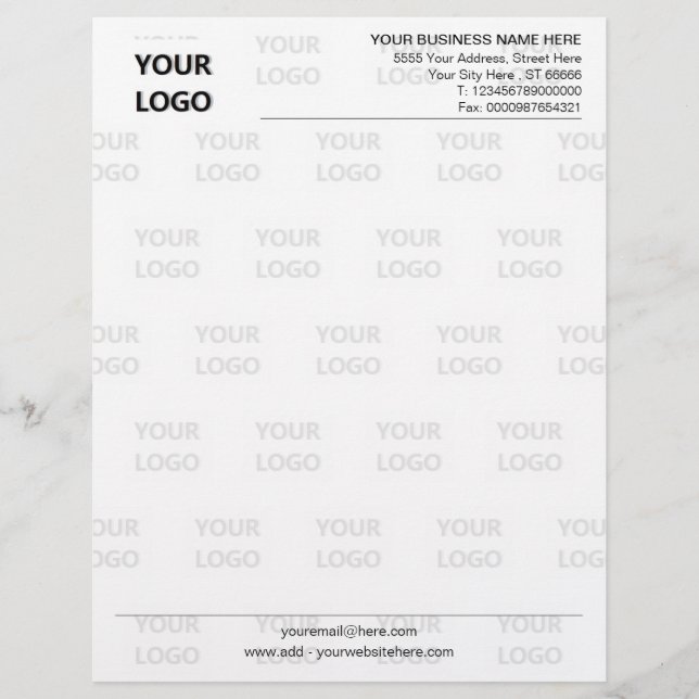 Papel Timbrado Custom Business Branded Letterhead Template (Frente)