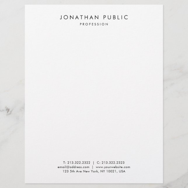 Papel Timbrado Custom Elegant Modern Simple Professional Template (Frente)
