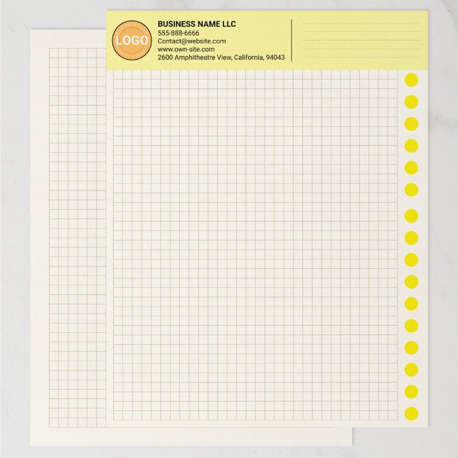 Papel Timbrado Custom Grid Graph Paper Sheets with Company Logo (Engineering Graph Pad with Company Logo)