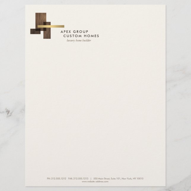 Papel Timbrado Custom Home Builder Logo Ivory (Frente)