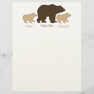 Papel Timbrado Custom Mama Bear With 2 Kid Names Mothers Day Gift