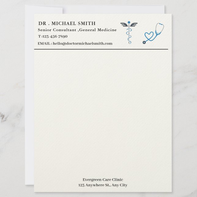 Papel Timbrado Custom Medical Doctor (Frente)