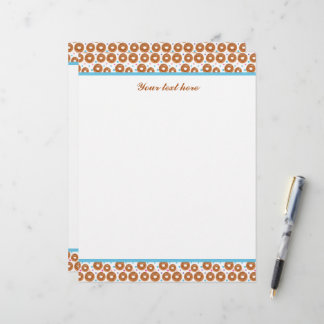 Papel Timbrado Cute tiled doughnut pattern customizable 