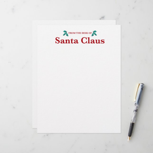 Papel Timbrado Da Mesa do Papai Noel (Frente/Verso In Situ)