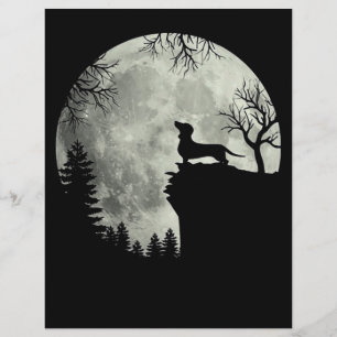 Papel Timbrado Dachshund E Lua Halloween