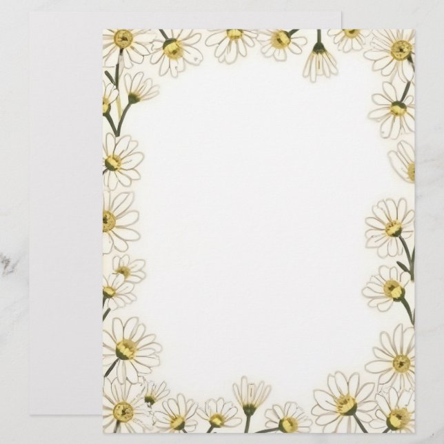 Papel Timbrado Daisy Chain Stationery Paper (Frente/Verso)