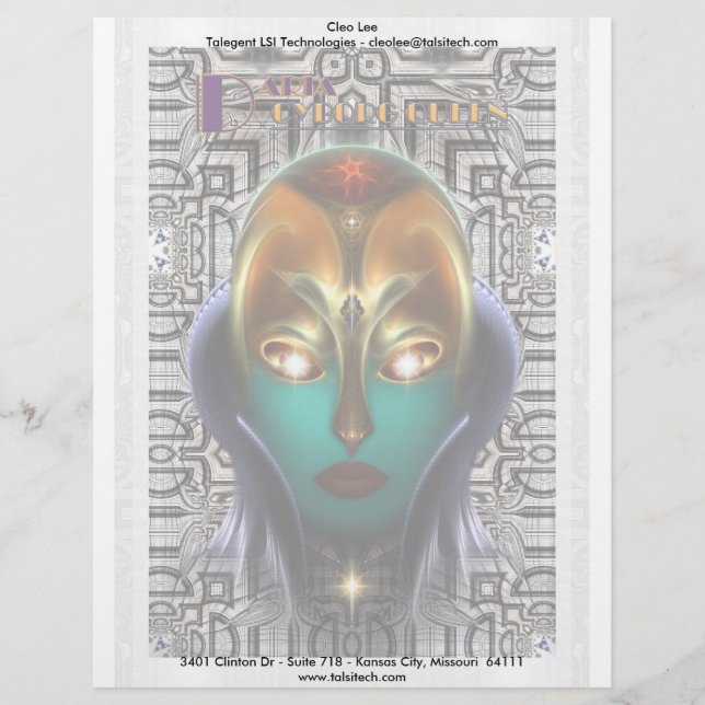 Papel Timbrado Daria Cyborg Queen Tech (Frente)