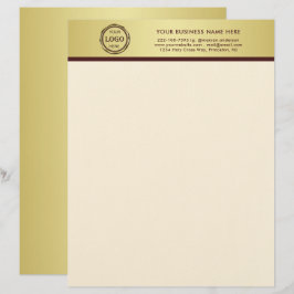 Papel Timbrado Dark-red gold design,Logo or Photo in gold circle,