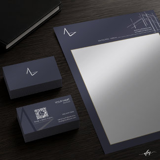 Papel Timbrado de Arquiteto Moderno de Dois Lados