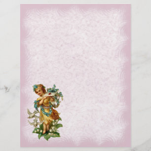 Papel Timbrado de Carta de Anjo Vintage