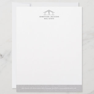 Papel Timbrado de Corretor Moderno Cinza com Borda