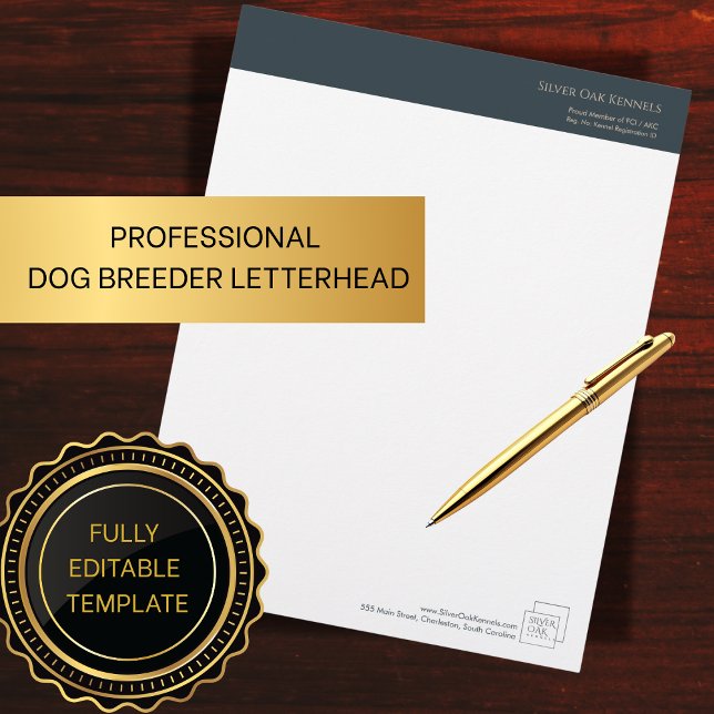 Papel Timbrado de Criador Profissional de Cães (Criador carregado)