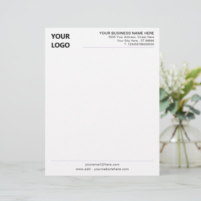 Papel Timbrado de Empresa Exemplo de Carta Comerci (Em pé/Frente)
