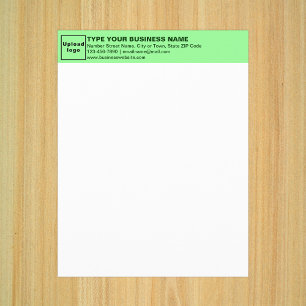 Papel Timbrado de Empresa Verde Claro em Folha de 