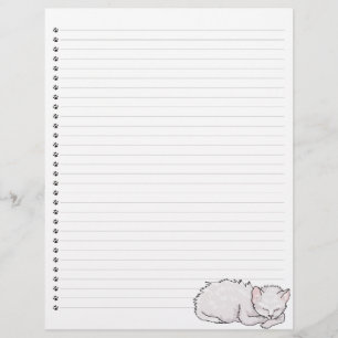 Papel Timbrado de Gatinho Adormecido