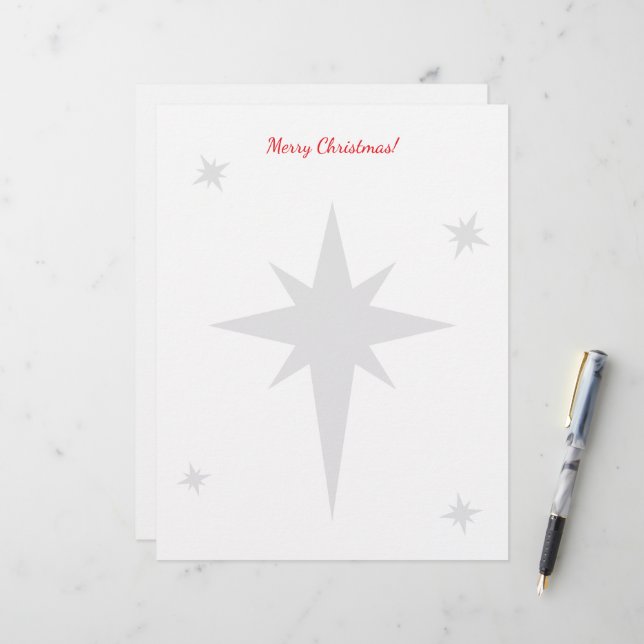 Papel timbrado de Natal com estrela de Belém (Frente/Verso In Situ)