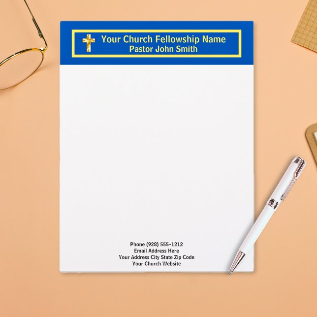Papel Timbrado de Pastor de Igreja Classy Gold (Church Pastor Classy Gold Letterhead)